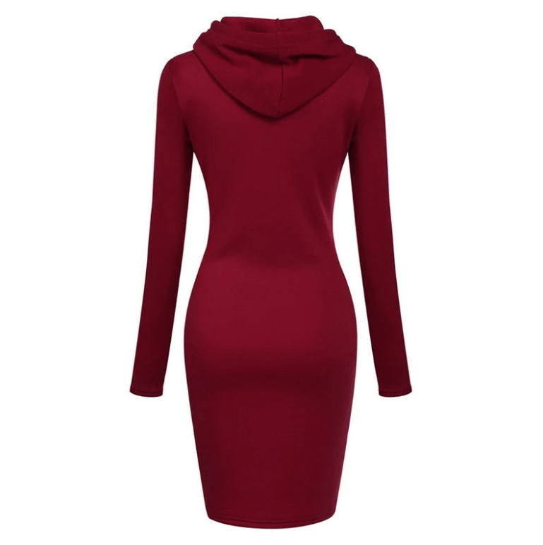 Robe sweat ajustée à capuche