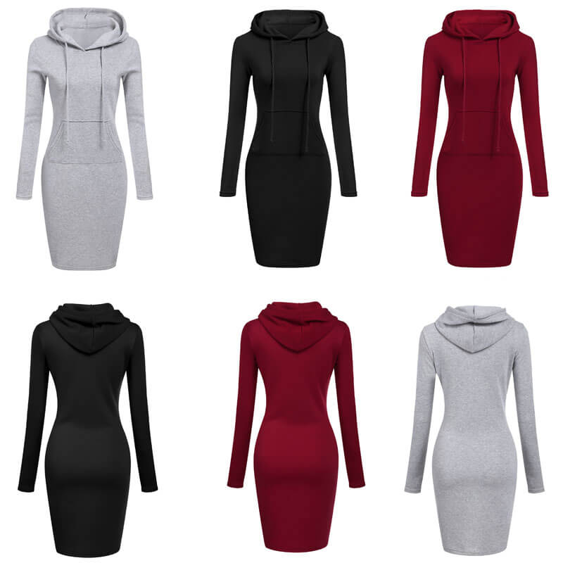 Robe sweat ajustée à capuche