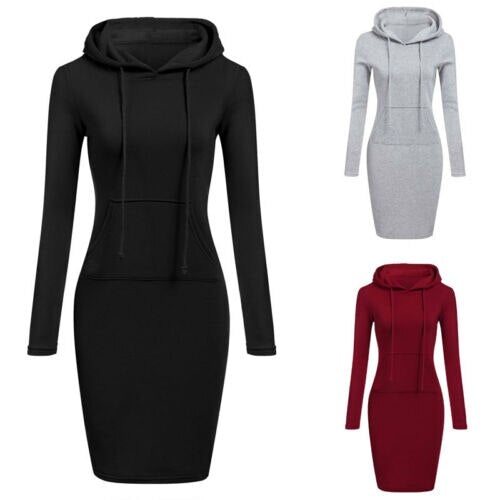 Robe sweat ajustée à capuche