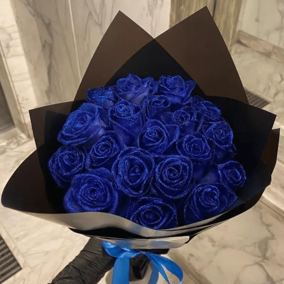Rose artificielle pailletée pour romantiques et décoration intérieure
