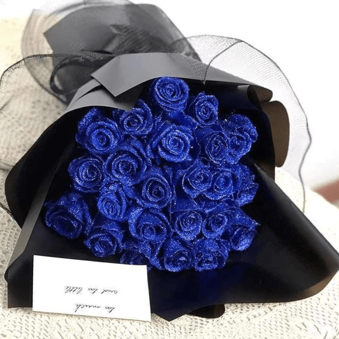 Rose artificielle pailletée pour romantiques et décoration intérieure