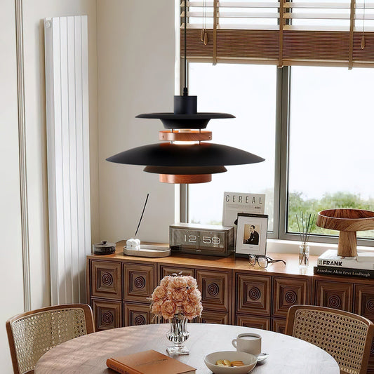 Rotating LED Pendant Light with Adjustable Brightness and Minimalist Style