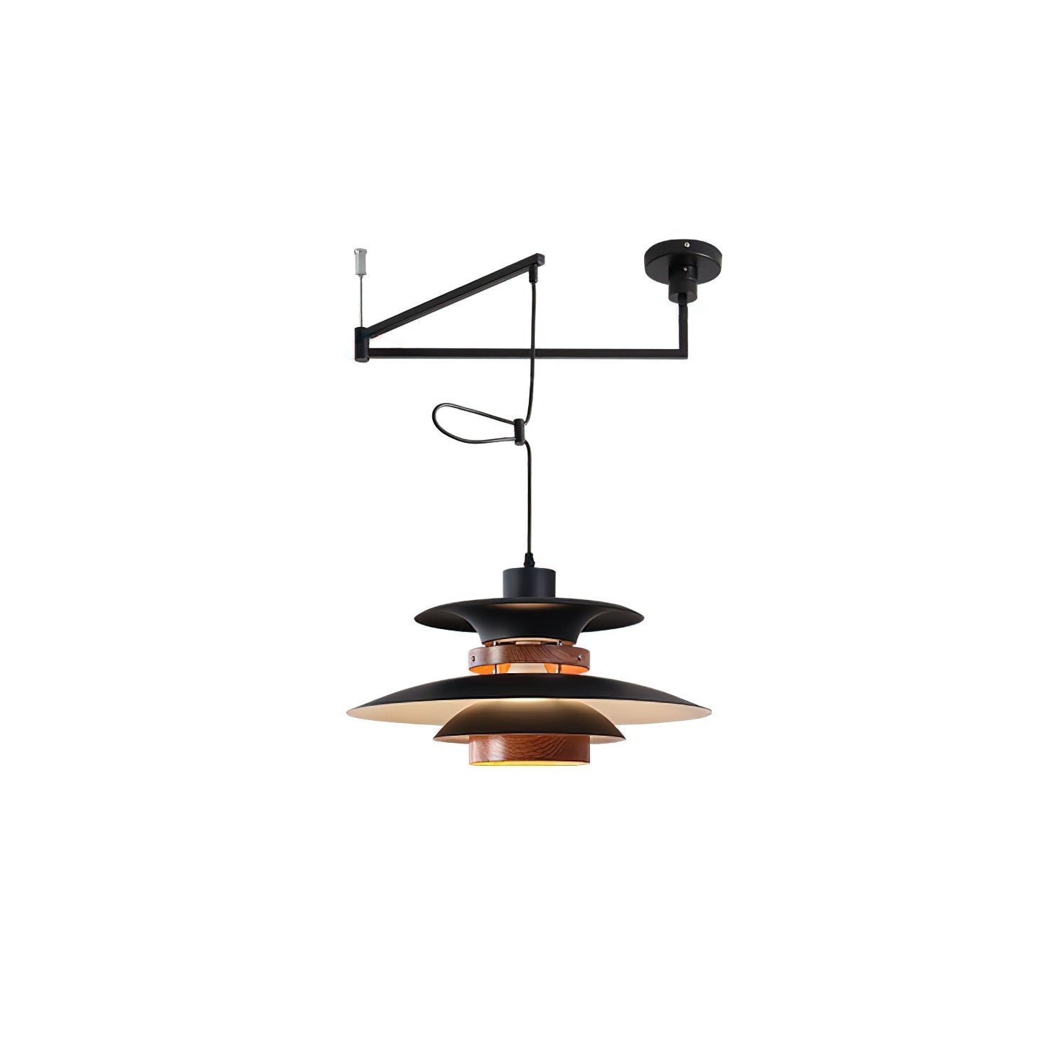 Rotating LED Pendant Light with Adjustable Brightness and Minimalist Style