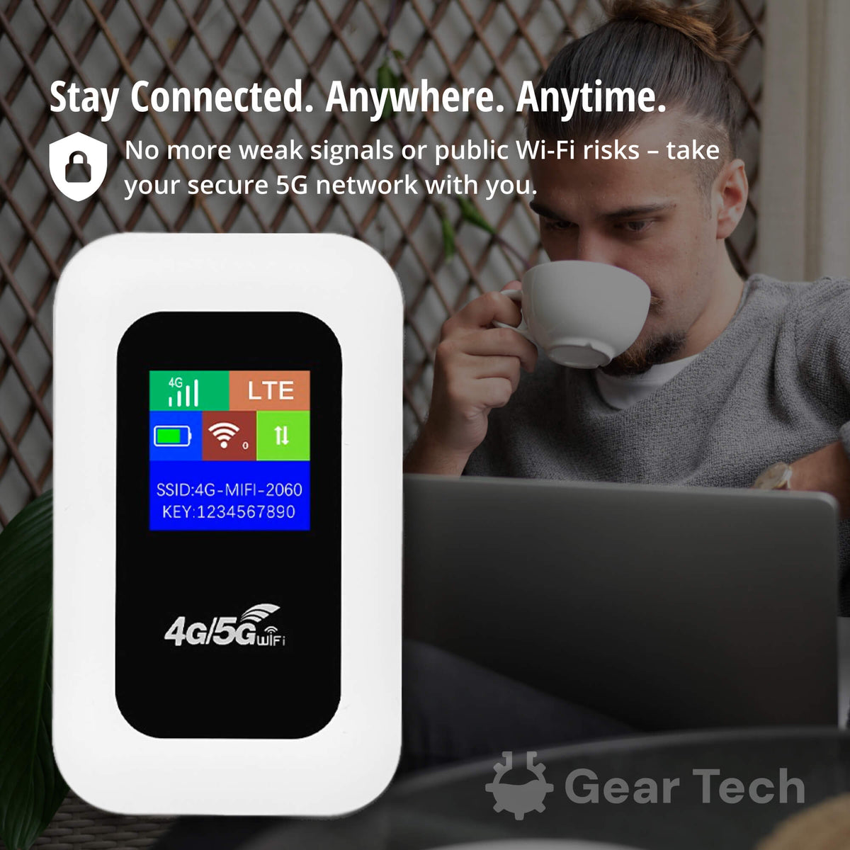 Routeur 5G Wi-Fi portable avec connexion sécurisée et haut débit pour voyage et maison