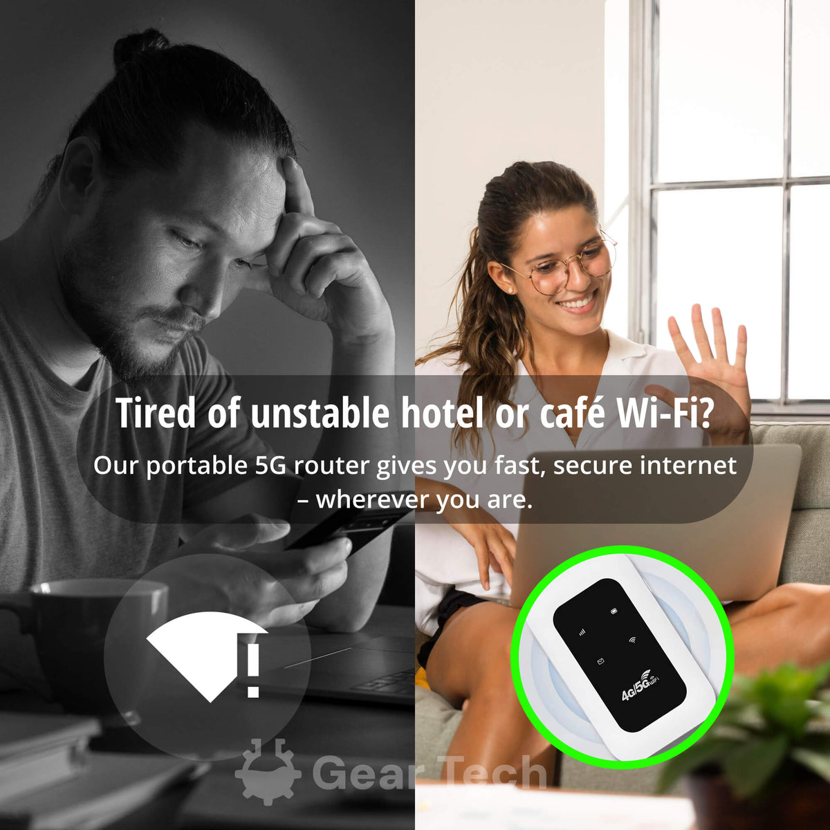 Routeur 5G Wi-Fi portable avec connexion sécurisée et haut débit pour voyage et maison