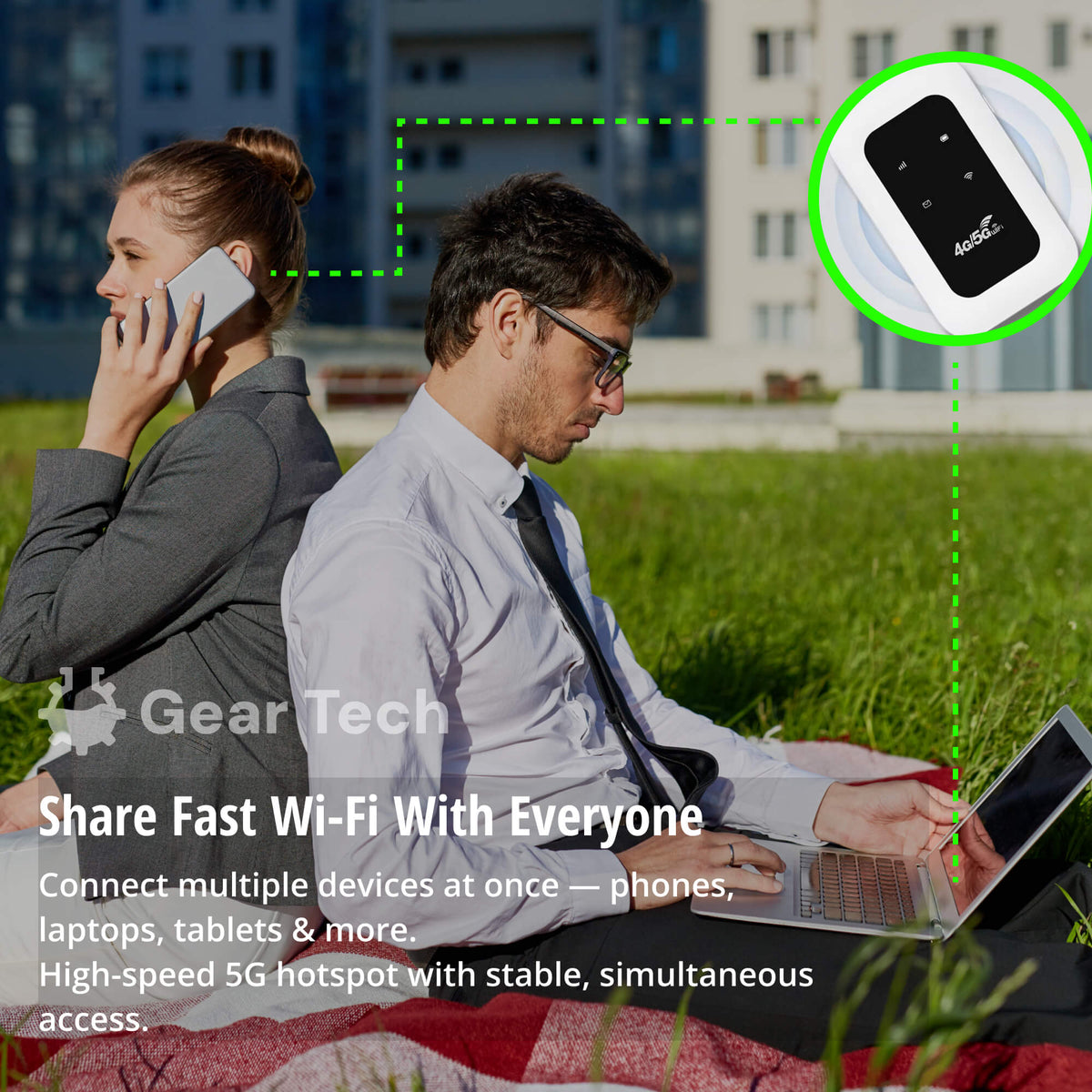 Routeur 5G Wi-Fi portable avec connexion sécurisée et haut débit pour voyage et maison