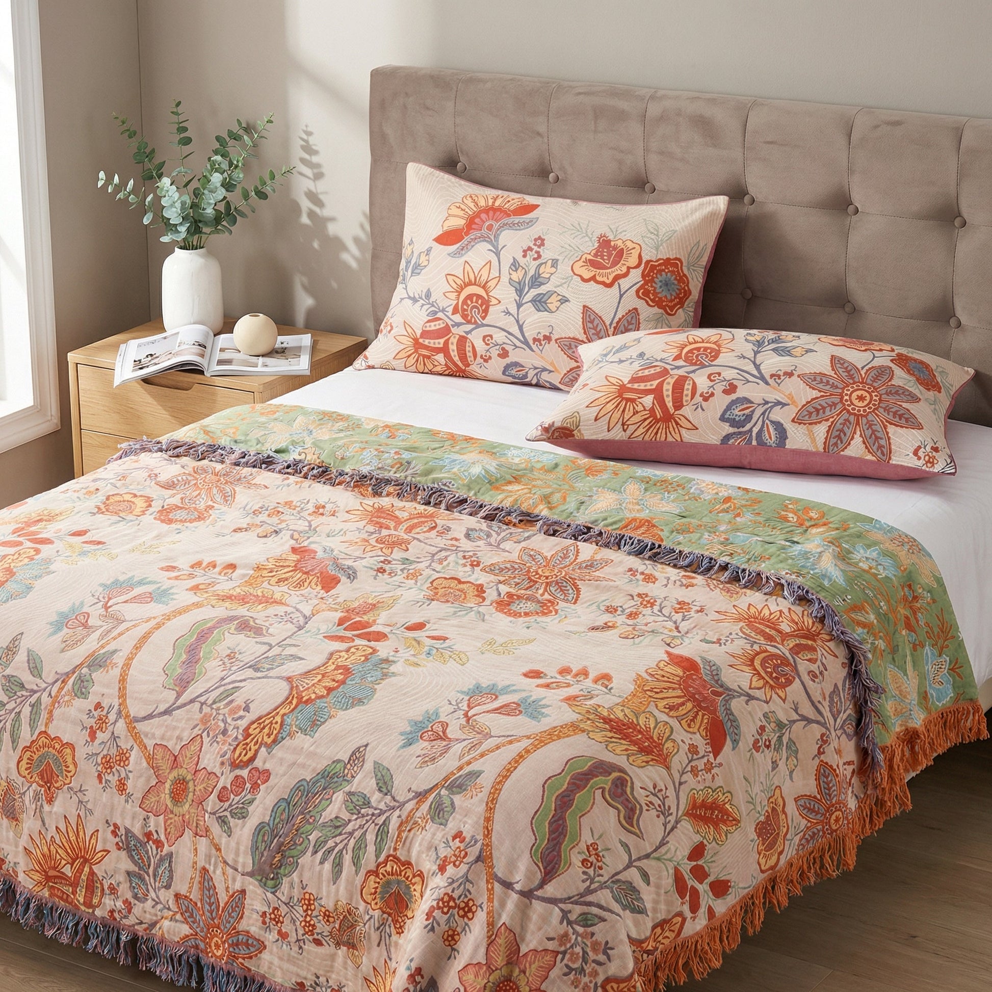 Rustic Floral Boho Pillowcases | 2pcs Set