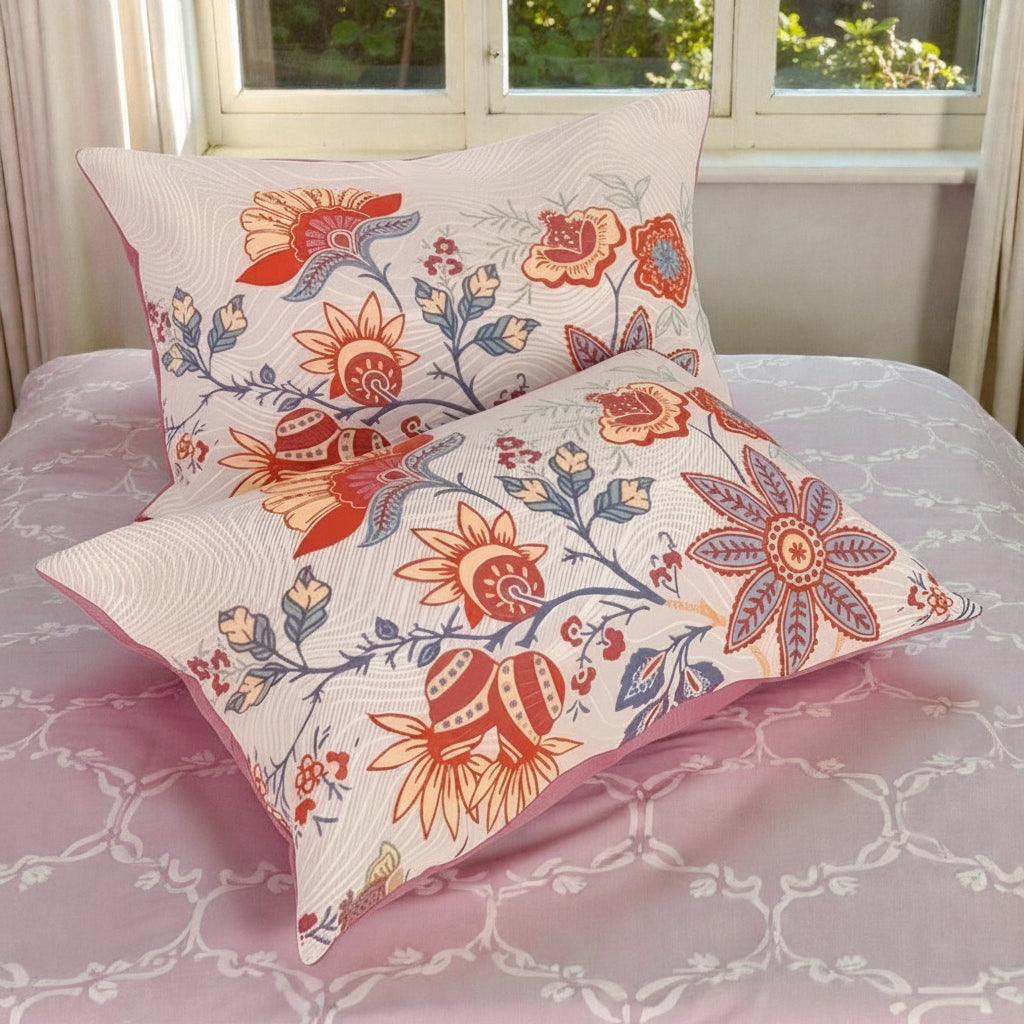 Rustic Floral Boho Pillowcases | 2pcs Set