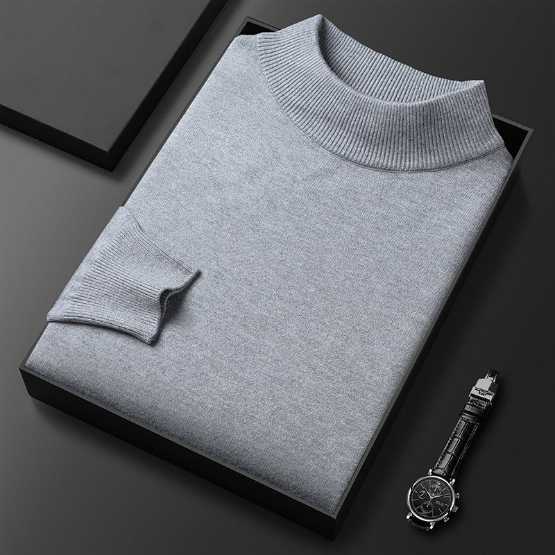 Ryan | Winter knitted jumper with half-zipped stand-up collar