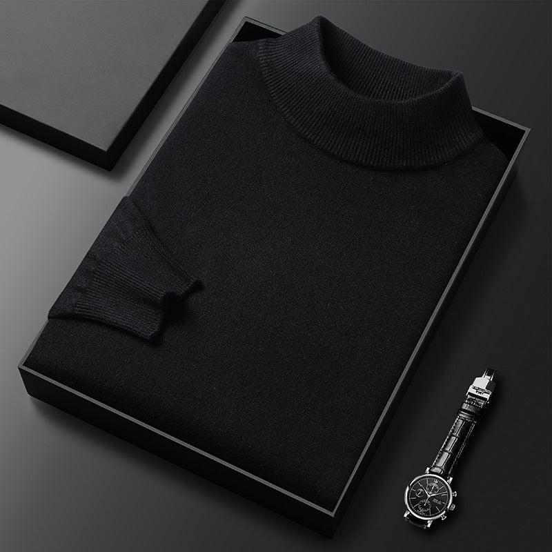 Ryan | Winter knitted jumper with half-zipped stand-up collar