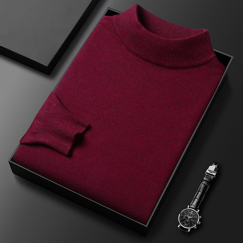 Ryan | Winter knitted jumper with half-zipped stand-up collar