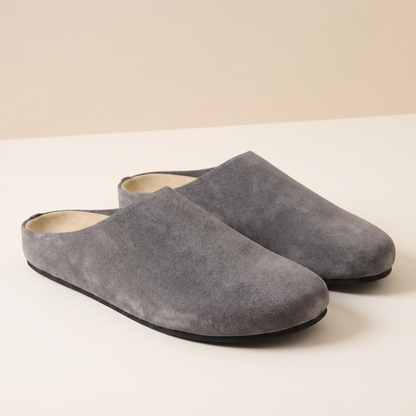 Sabots pour femme en cuir suédé de vachette doux | Chaussures à enfiler confortables à porter toute la journée