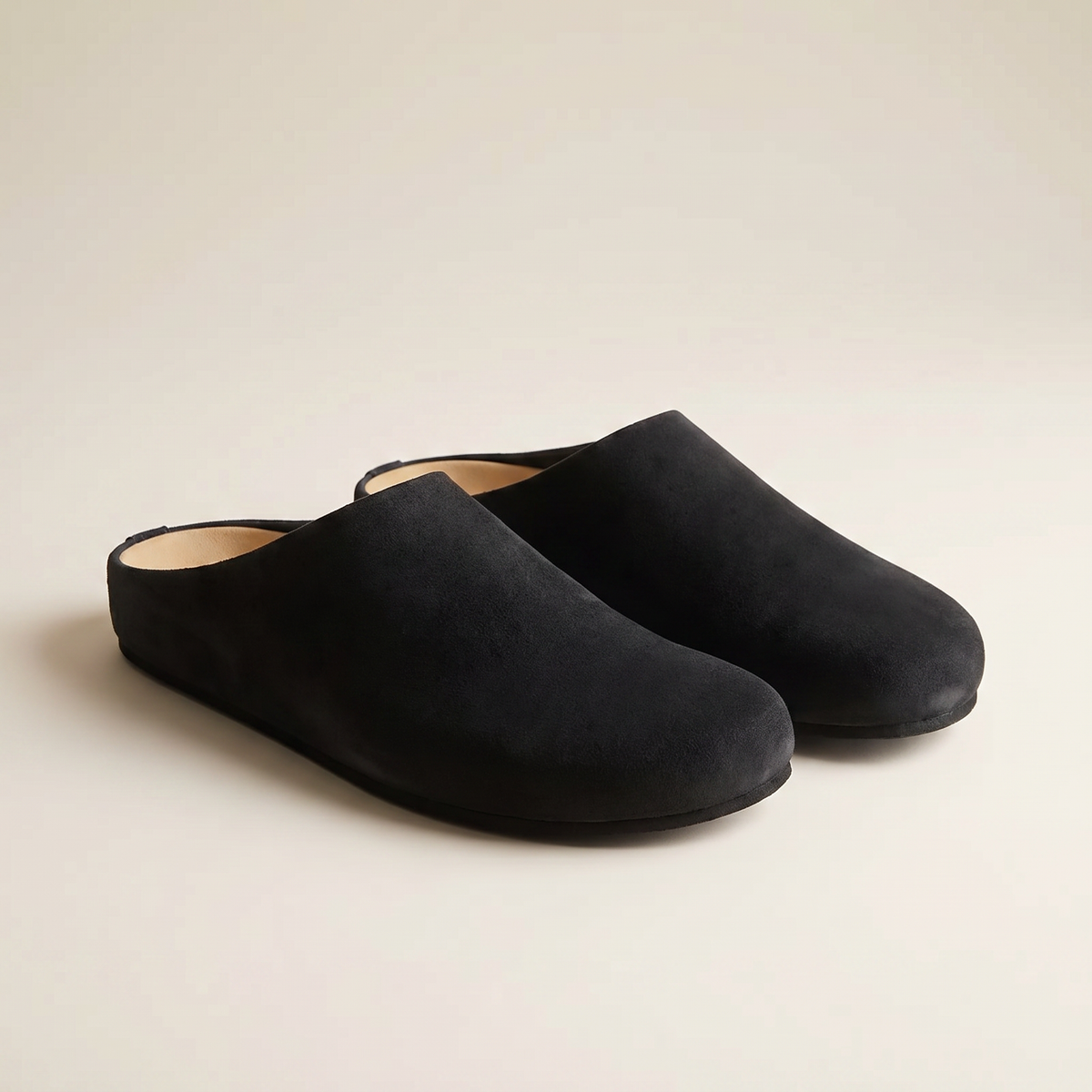 Sabots pour femme en cuir suédé de vachette doux | Chaussures à enfiler confortables à porter toute la journée