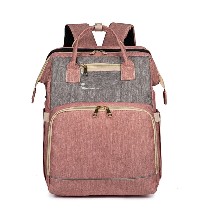 Sac à dos à langer avec lit bébé pliable – design imperméable à plusieurs poches