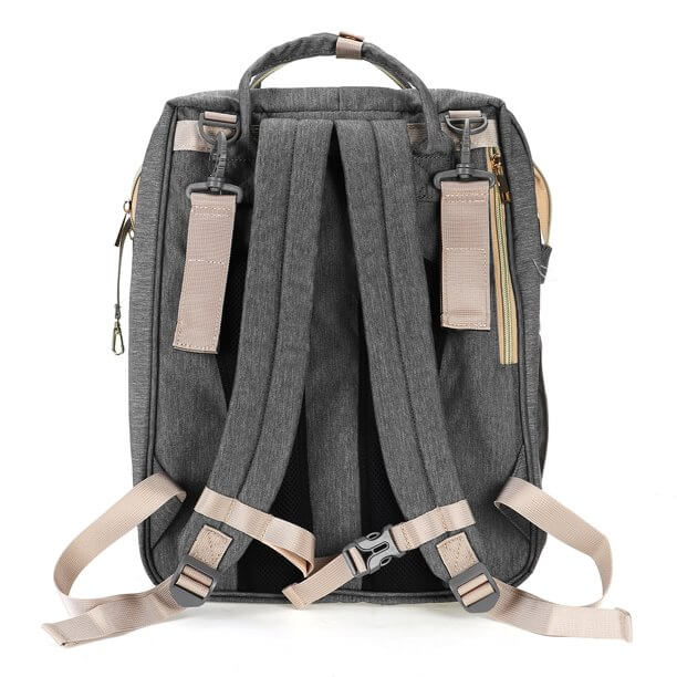 Sac à dos à langer avec lit bébé pliable – design imperméable à plusieurs poches