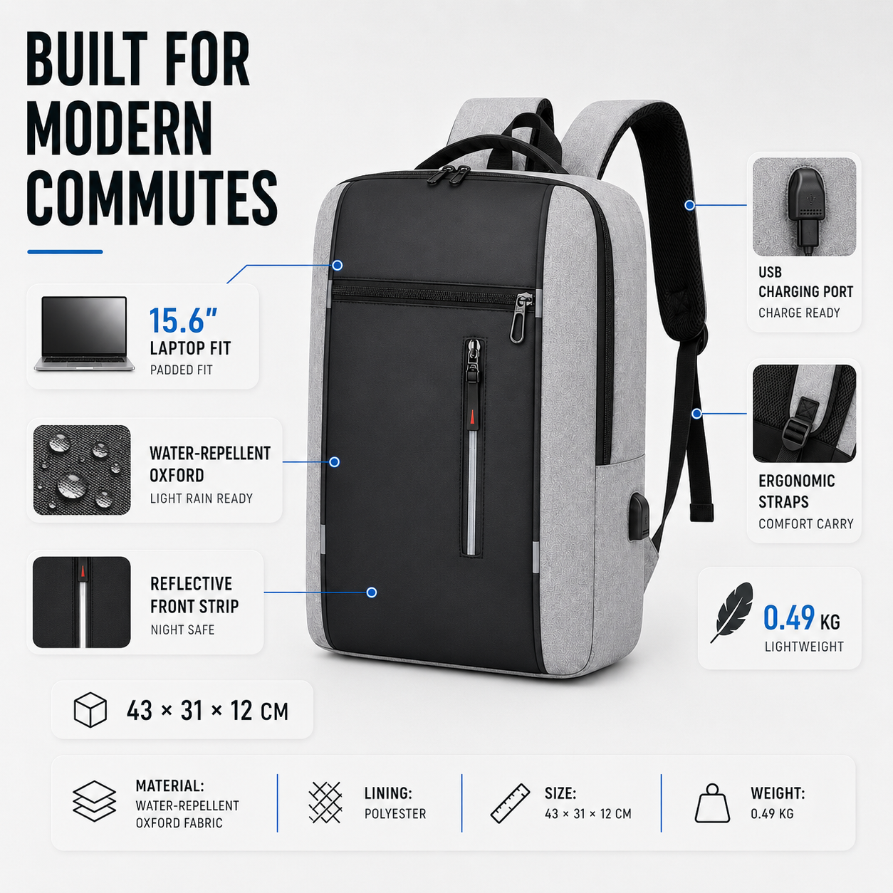 Sac à dos business imperméable