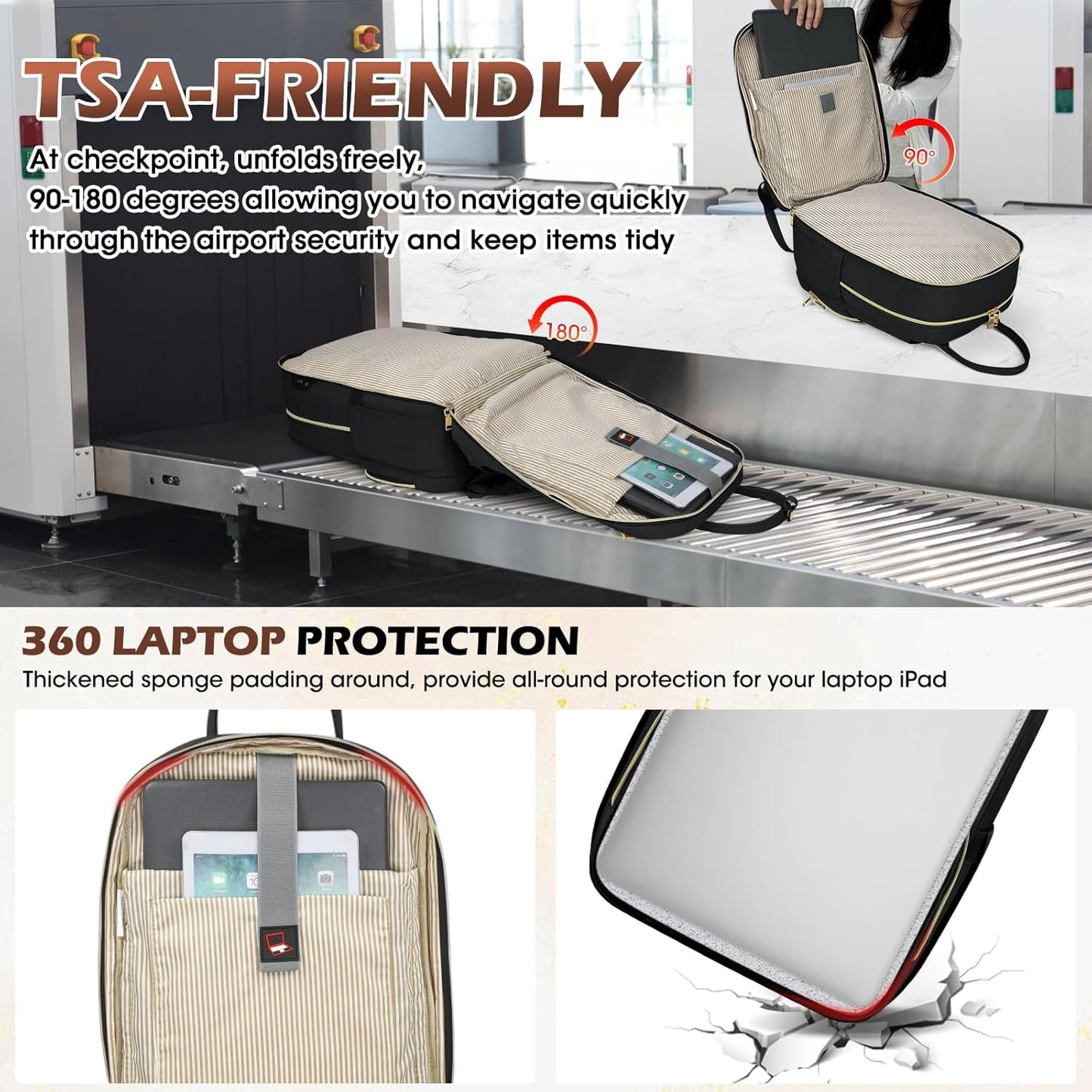 Sac à dos de voyage imperméable pour ordinateur portable 15,6 mixte