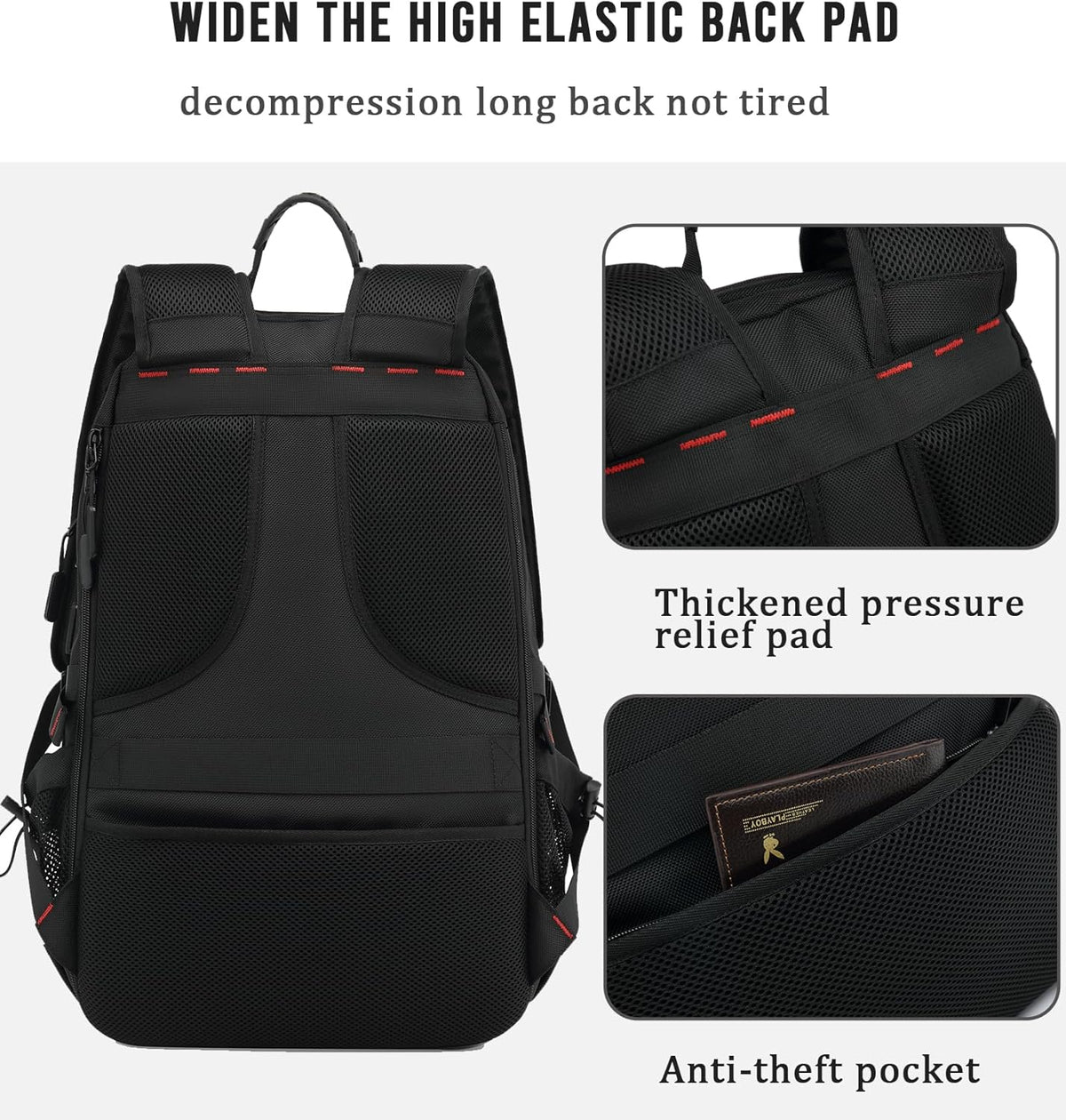Sac à dos de voyage imperméable pour ordinateur portable 60 l avec port USB et compartiment à chaussures