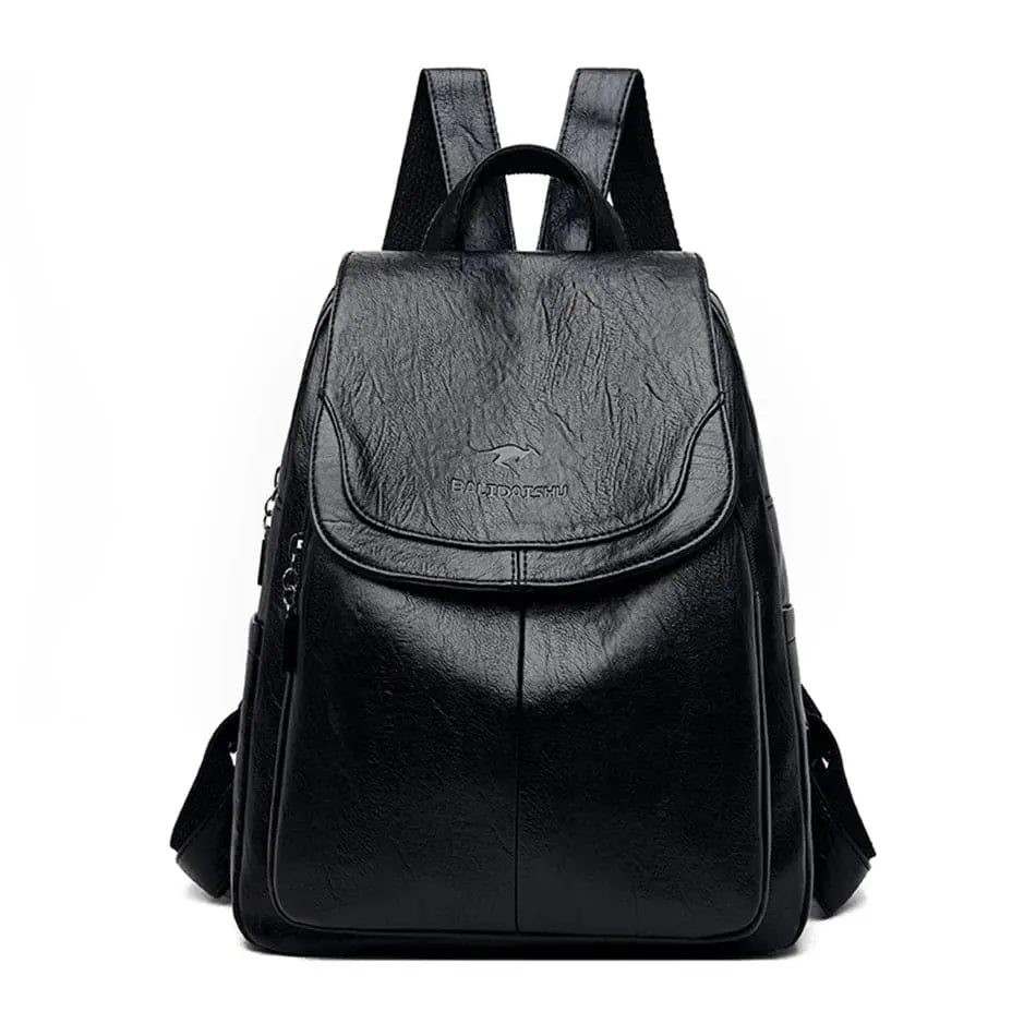Sac à dos en cuir véritable pour femme – élégance urbaine et design anti-vol