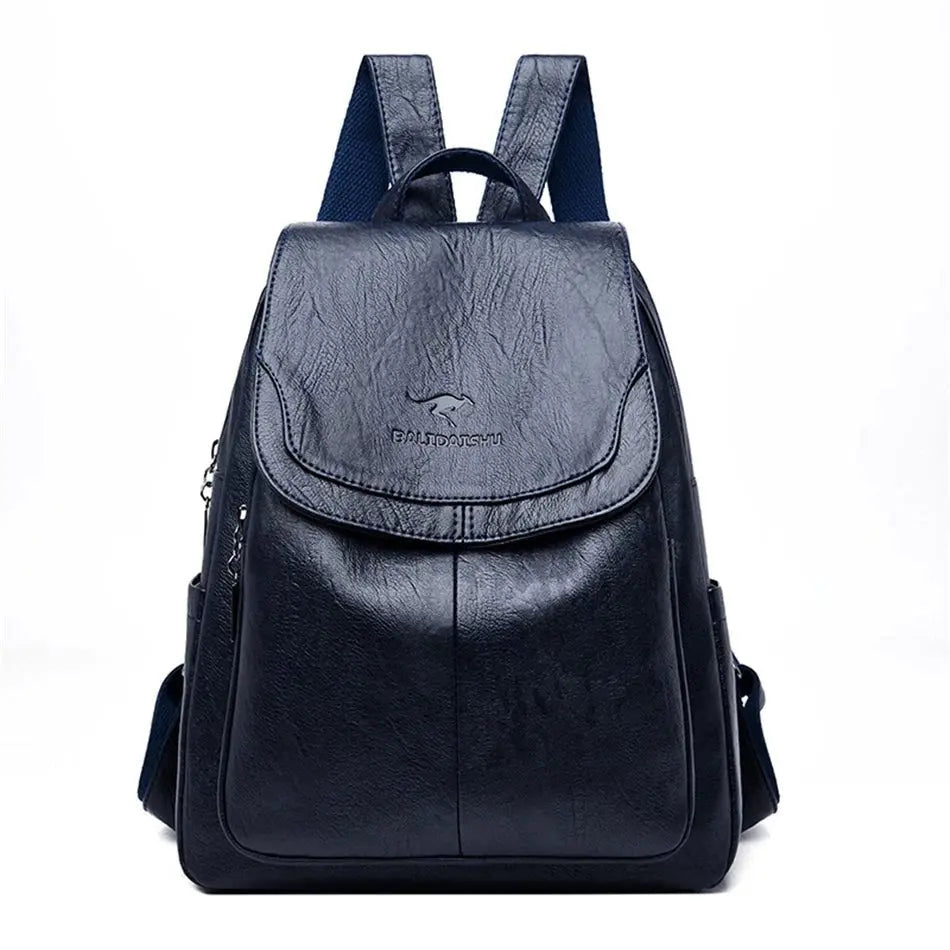 Sac à dos en cuir véritable pour femme – élégance urbaine et design anti-vol