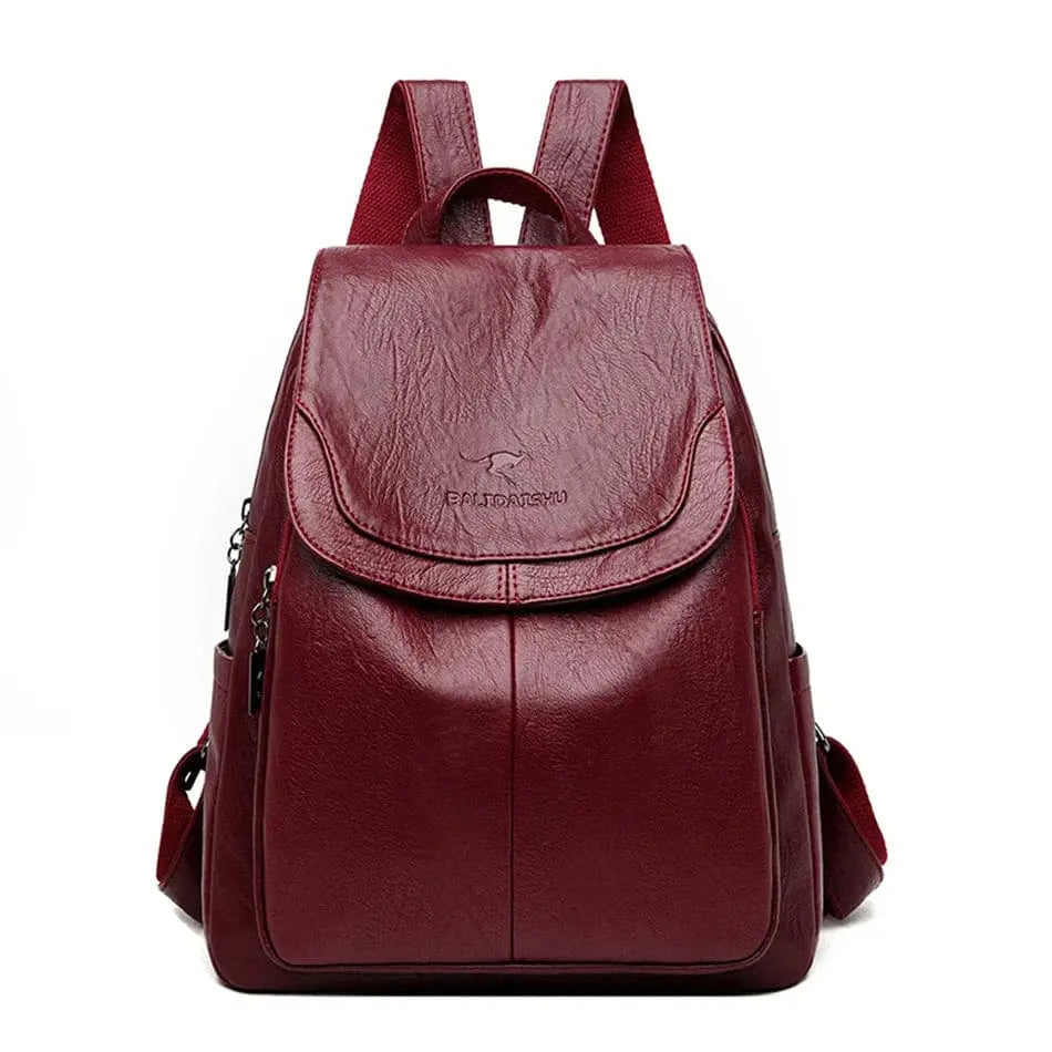 Sac à dos en cuir véritable pour femme – élégance urbaine et design anti-vol