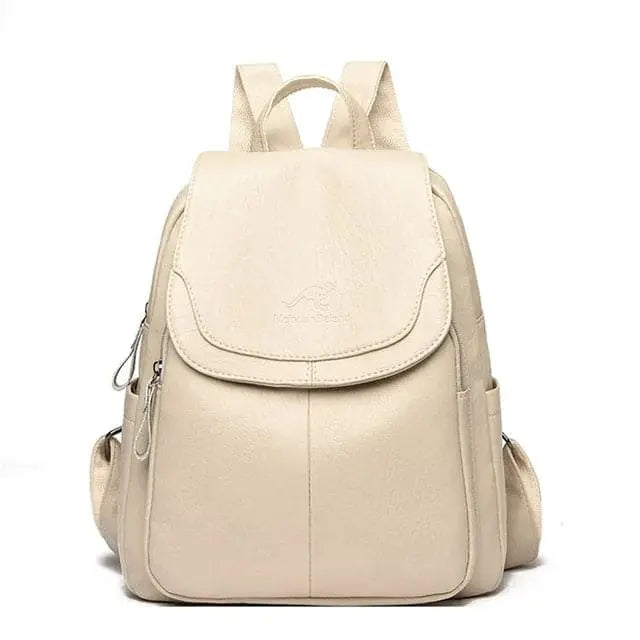 Sac à dos en cuir véritable pour femme – élégance urbaine et design anti-vol