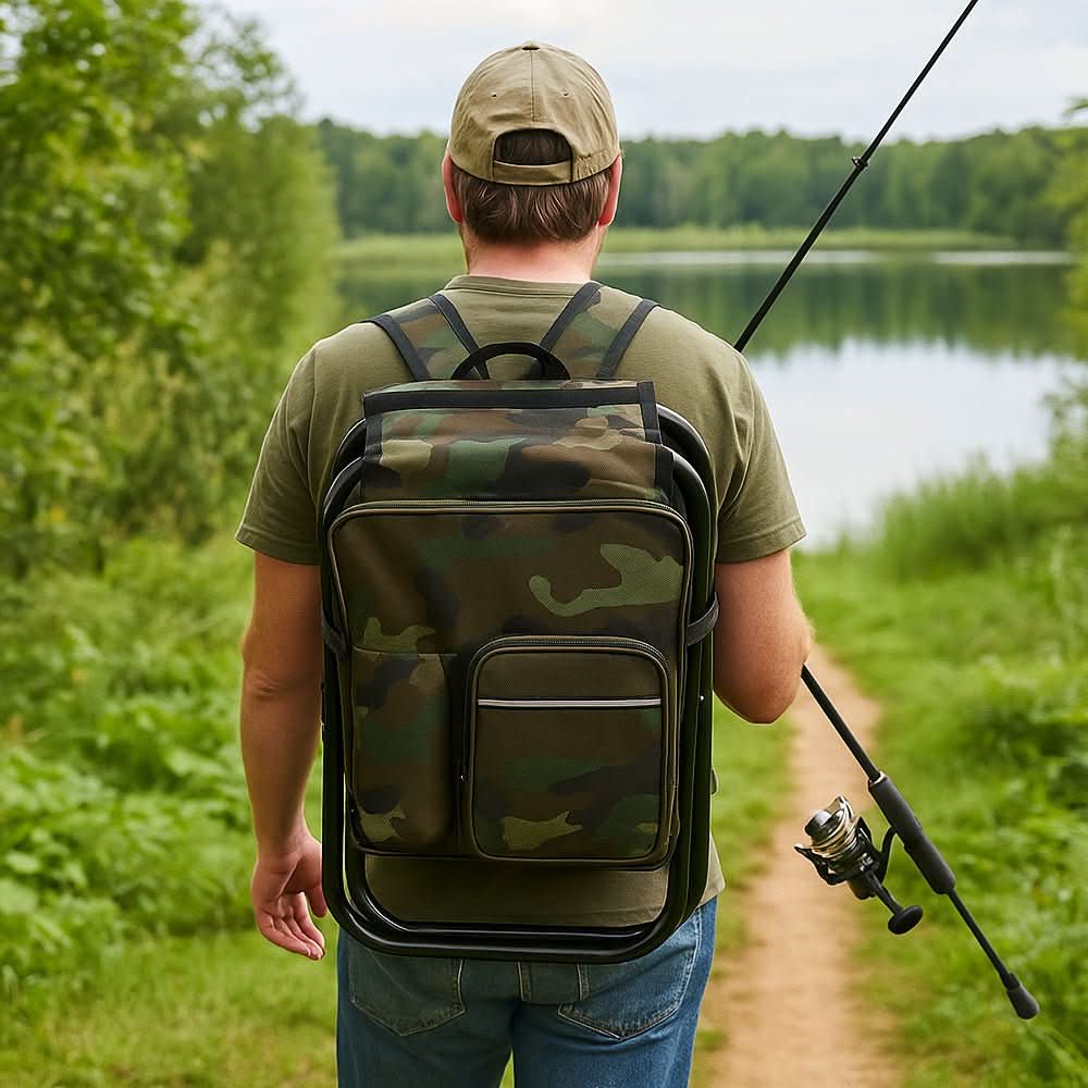 Sac à dos mixte avec siège pliant et compartiment isotherme