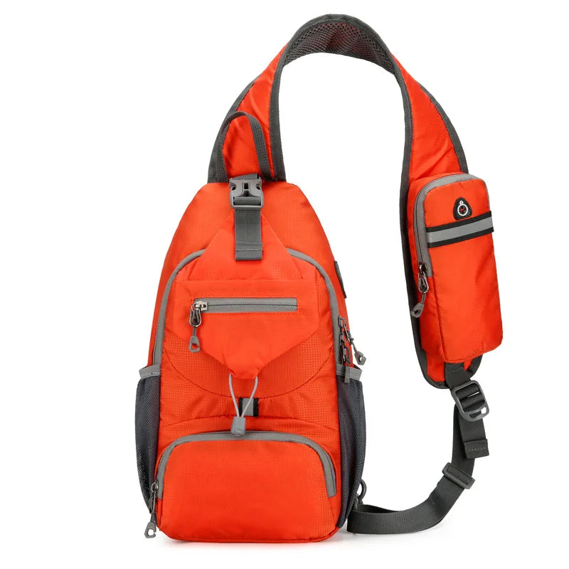 Sac à dos monobretelle imperméable et antivol à compartiments multiples – sac léger de voyage à porter en bandoulière