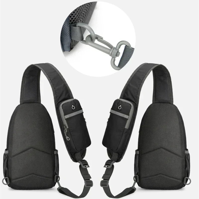 Sac à dos monobretelle imperméable et antivol à compartiments multiples – sac léger de voyage à porter en bandoulière