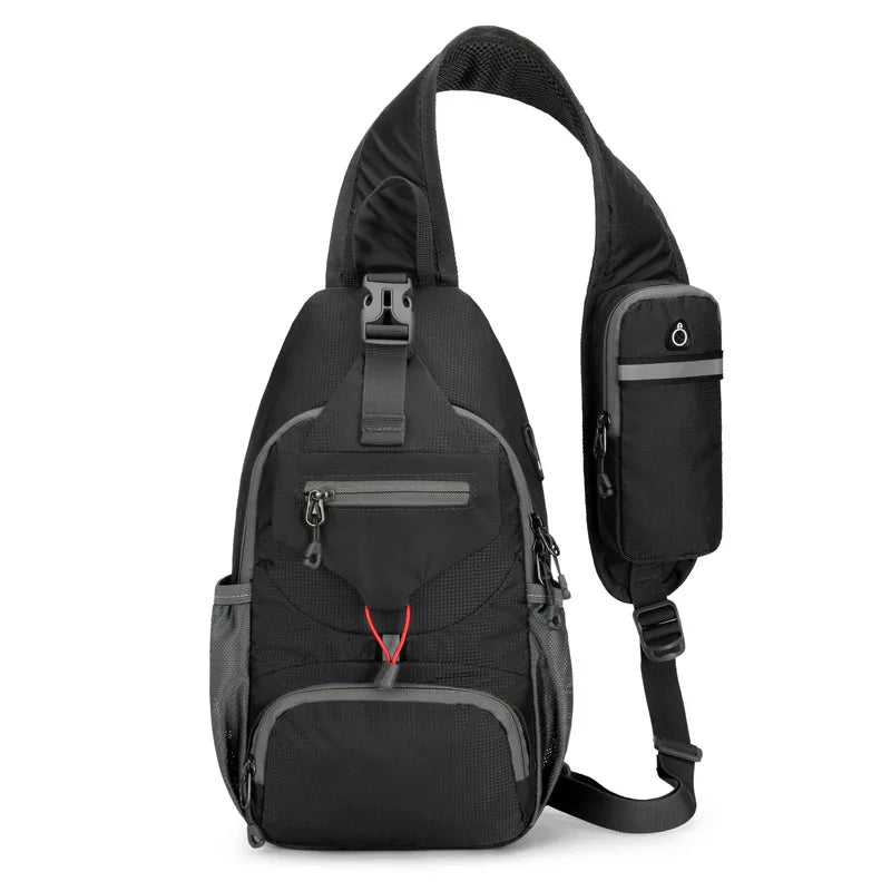 Sac à dos monobretelle imperméable et antivol à compartiments multiples – sac léger de voyage à porter en bandoulière