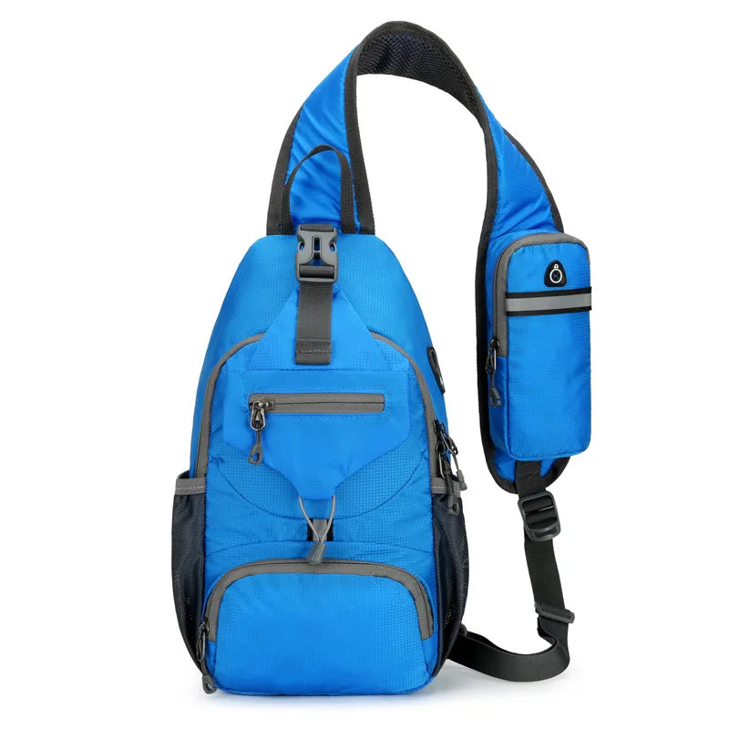 Sac à dos monobretelle imperméable et antivol à compartiments multiples – sac léger de voyage à porter en bandoulière