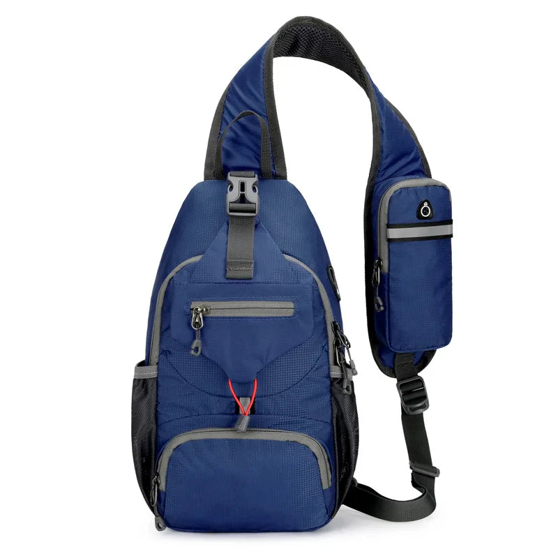 Sac à dos monobretelle imperméable et antivol à compartiments multiples – sac léger de voyage à porter en bandoulière