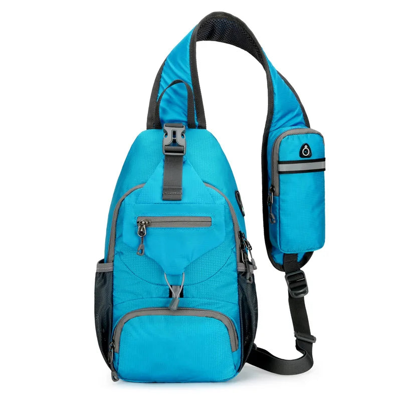 Sac à dos monobretelle imperméable et antivol à compartiments multiples – sac léger de voyage à porter en bandoulière