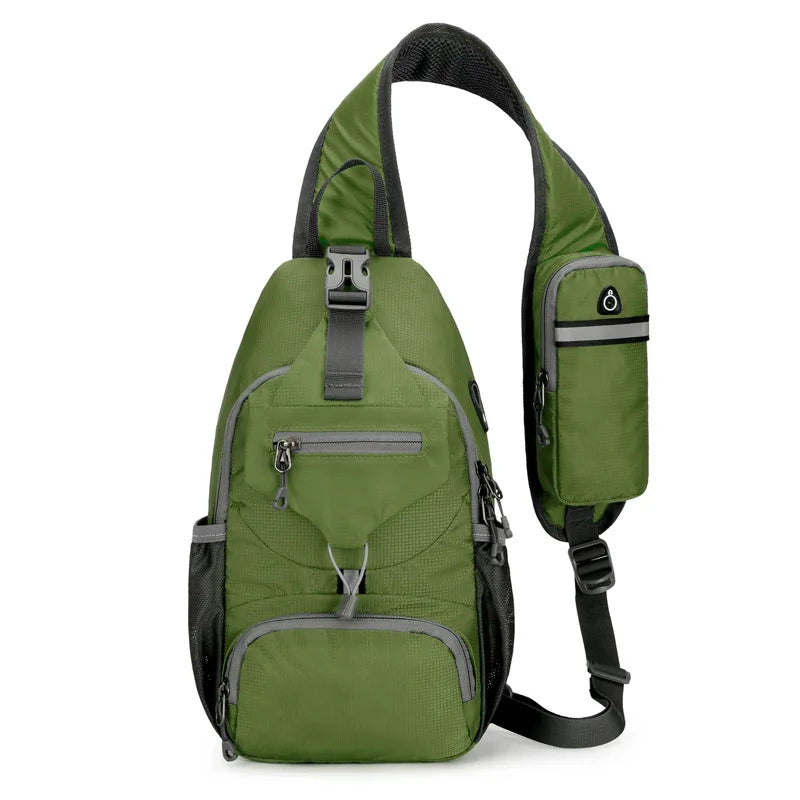 Sac à dos monobretelle imperméable et antivol à compartiments multiples – sac léger de voyage à porter en bandoulière