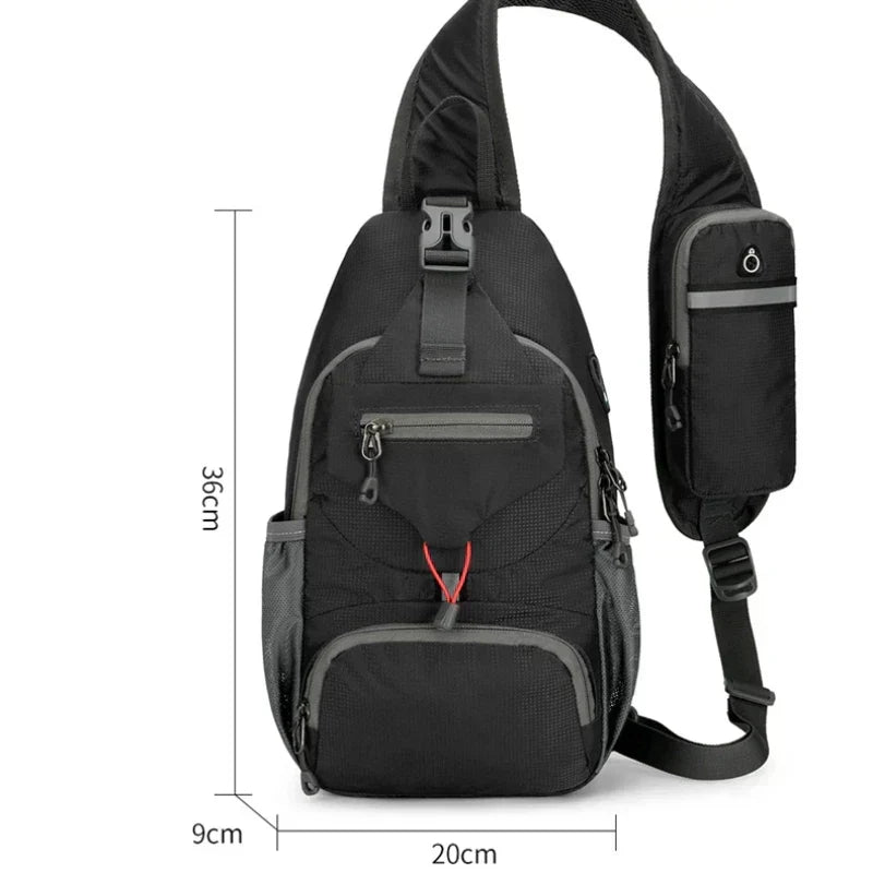 Sac à dos monobretelle imperméable et antivol à compartiments multiples – sac léger de voyage à porter en bandoulière