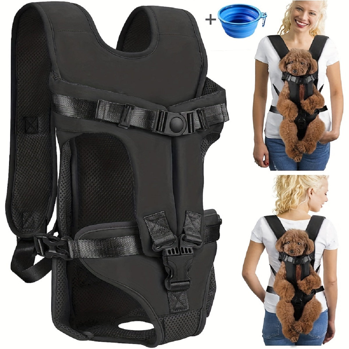 Sac à dos porte-chien ventral pour aventures en plein air