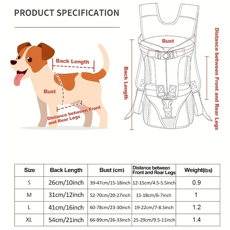 Sac à dos porte-chien ventral pour aventures en plein air