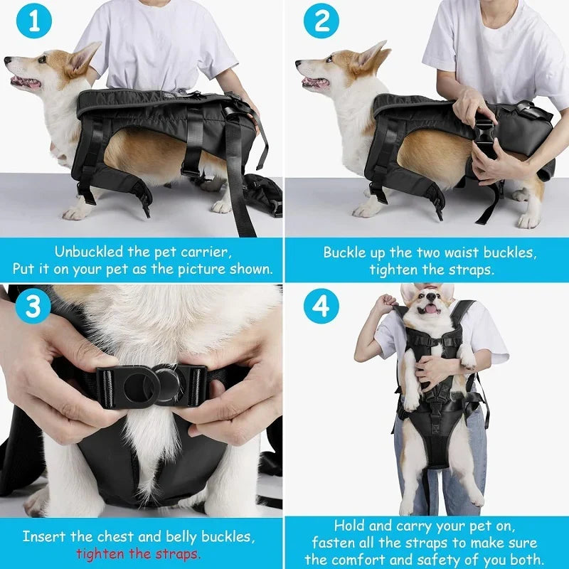 Sac à dos porte-chien ventral pour aventures en plein air