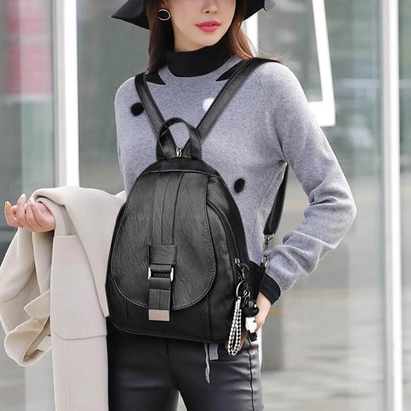 Sac à dos pour femme en cuir véritable