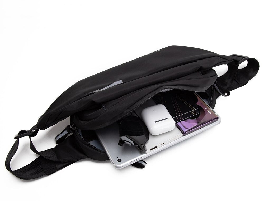 Sac banane déperlant unisexe à plusieurs poches pour voyage et sport