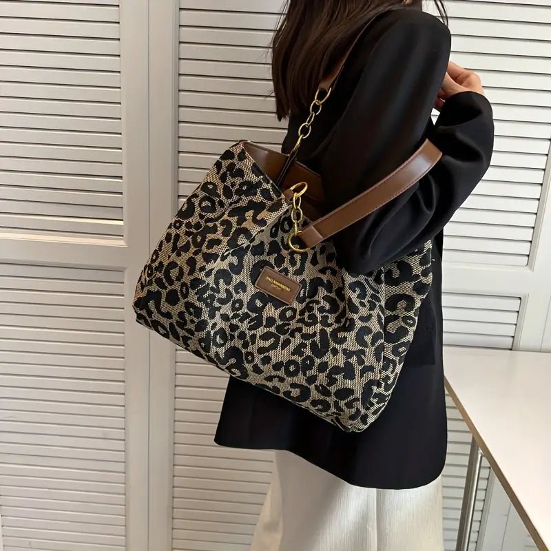 Sac cabas léopard de luxe, spacieux et résistant