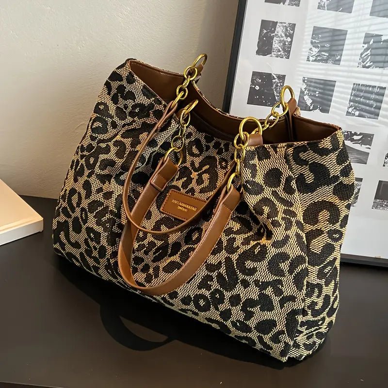 Sac cabas léopard de luxe, spacieux et résistant