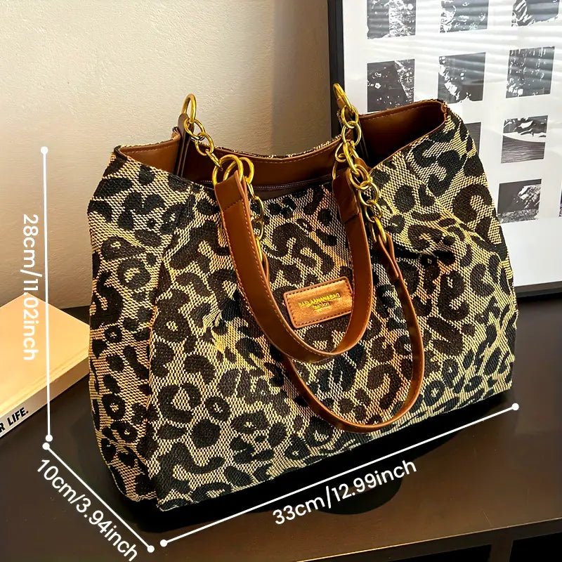 Sac cabas léopard de luxe, spacieux et résistant