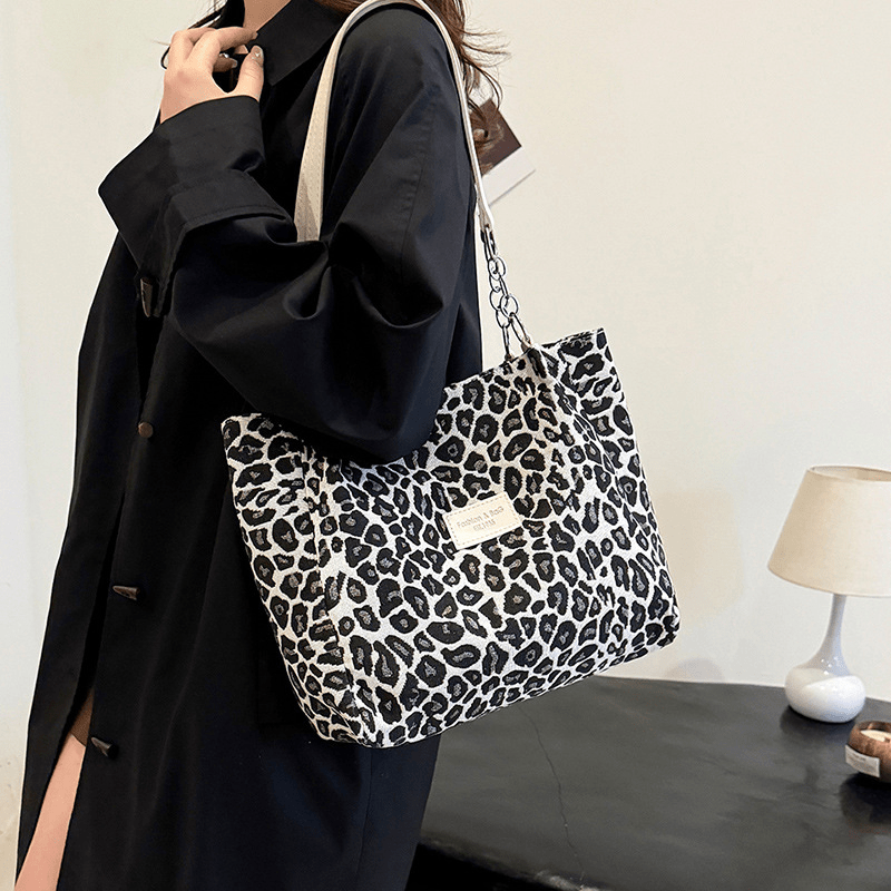 Sac cabas léopard de luxe, spacieux et résistant