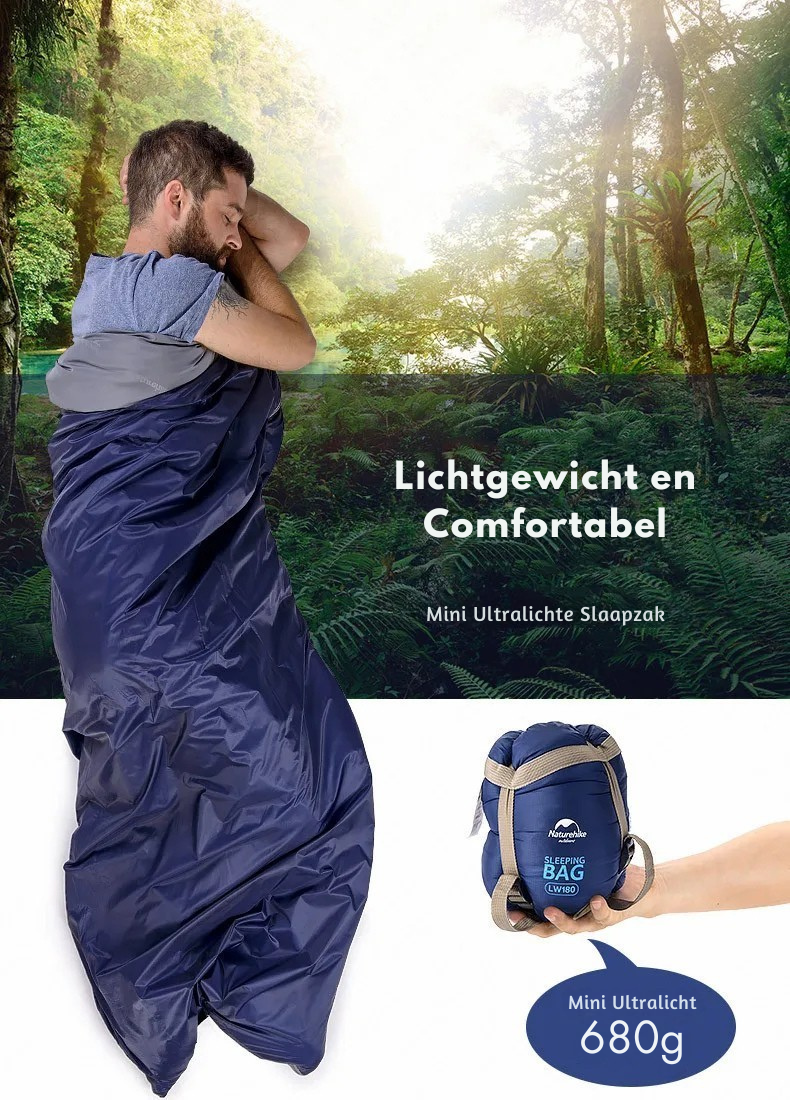 Sac de couchage compact vert, léger et chaud