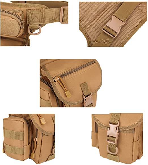 Sac de cuisse tactique résistant pour homme – Déperlant et multipoches
