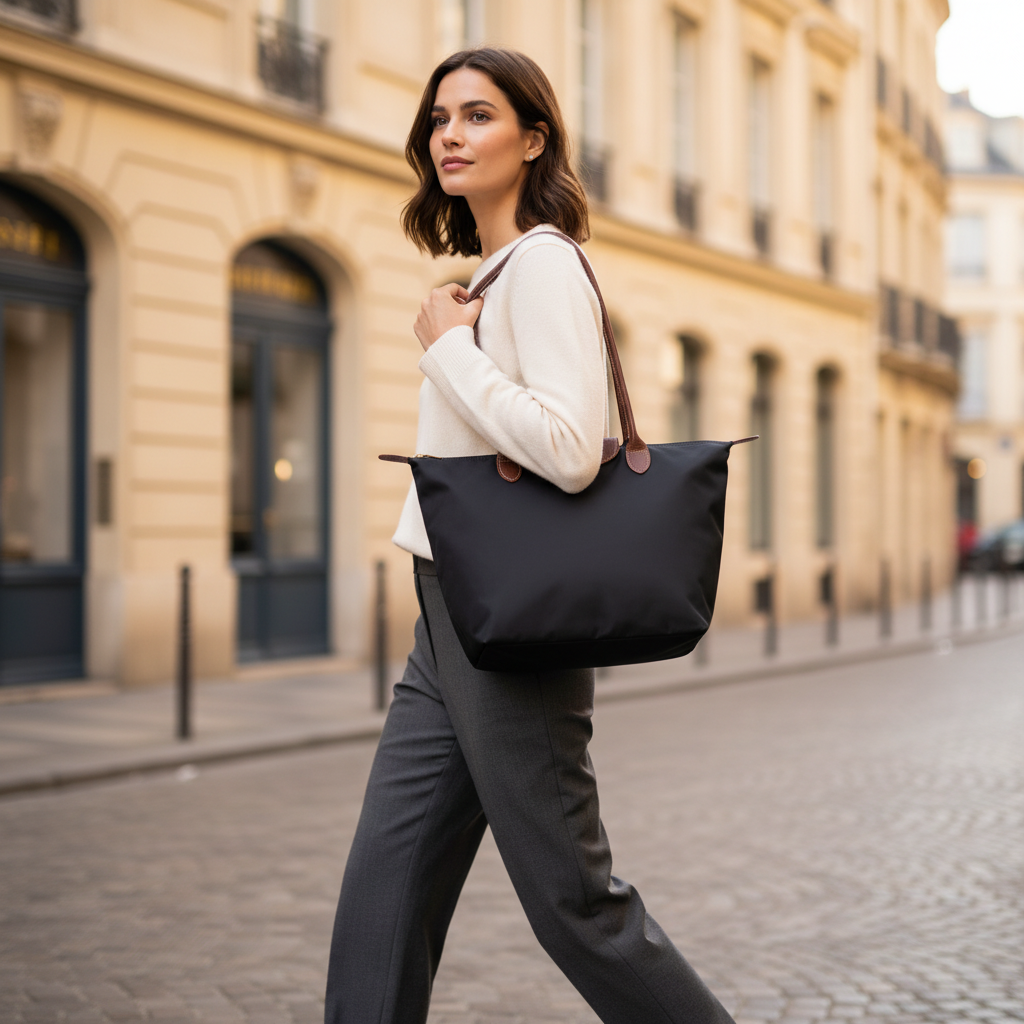 Sac porté épaule de luxe en toile Oxford pour femme au design élégant et fonctionnel, idéal au quotidien et en voyage