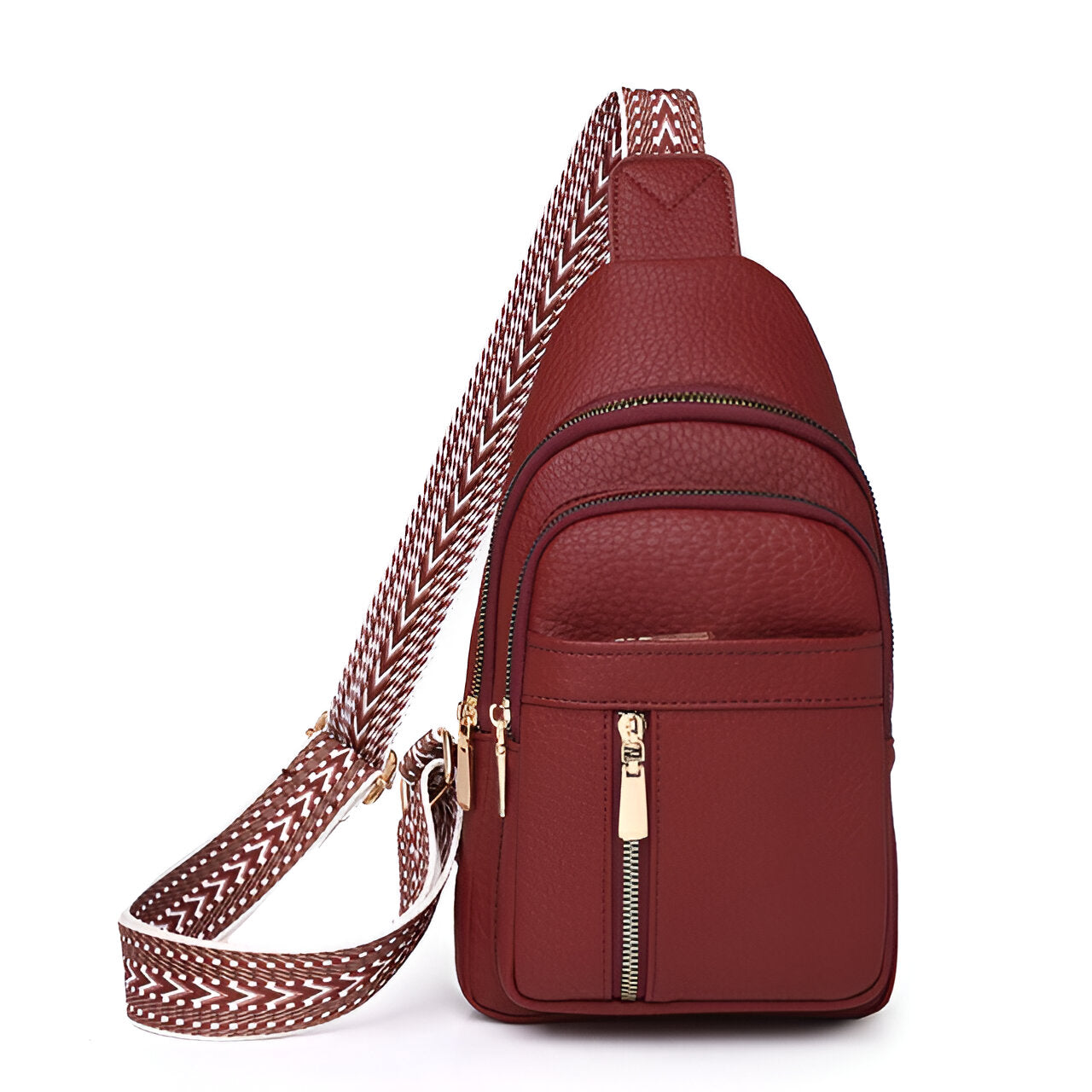 Sac sling bandoulière pour femme avec sangle tissée à motifs