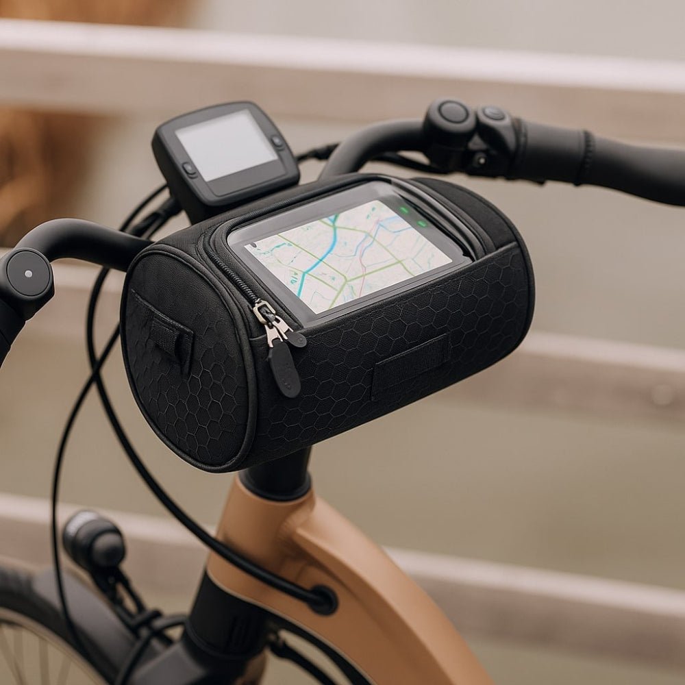 Sacoche de guidon avec support téléphone – rangement étanche pour petits objets