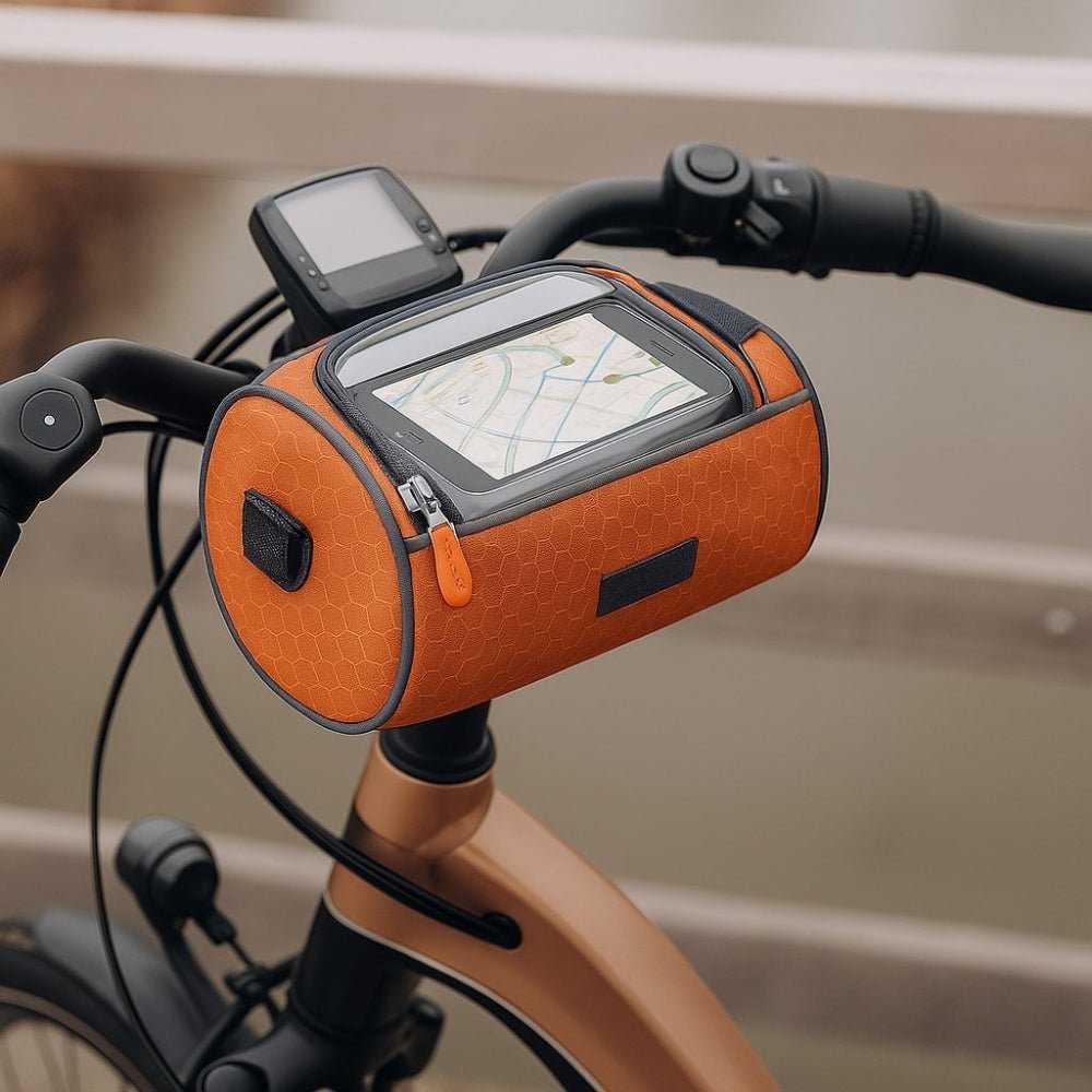 Sacoche de guidon avec support téléphone – rangement étanche pour petits objets